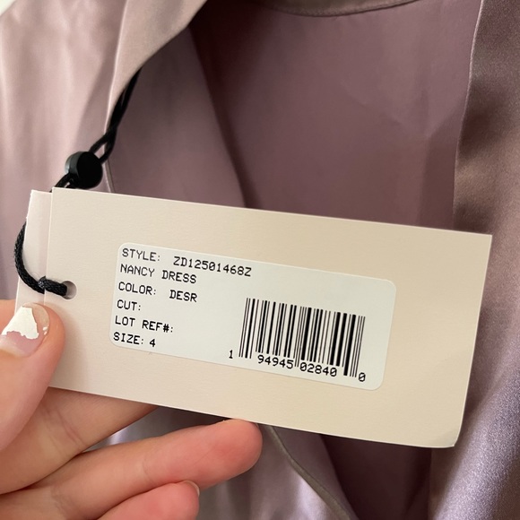 Cinq a Sept Nancy Dress Desert rose. Size 4. Silk long sleeve mini dress. NWT - Picture 8 of 9